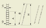 Schiebeleiter Forte, 2-teilig, Breite 484 mm (7 Modelle) - 2