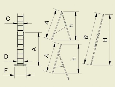 Mehrzweckleiter mit Anpassung für Treppen Eurostyl, 2-teilig (3 Modelle) - 2