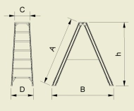 Stufenleiter Forte, beidseitig begehbar (8 Modelle) - 2