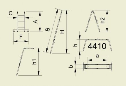 Gelenkleiter Forte 4413, 4-teilig - 2