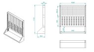 Lochplatten-Stellwand PSZ 11 A S1, einseitig - 2