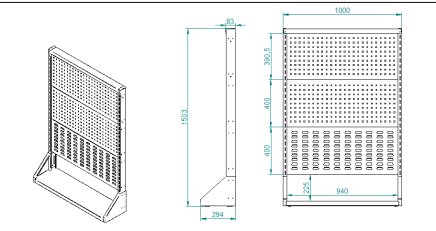 Lochplatten-Stellwand PSZ 12 A S1, einseitig - 5