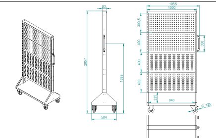 Stellwand-Gestell PSZ_23_B, beidseitig, mobil - 2