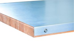 Arbeitsplatte mit Blechverkleidung der Platte, 1500 / 2000 x 750 mm