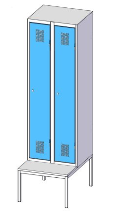 Garderobenschrank mit Bank XS52B-17 - 5