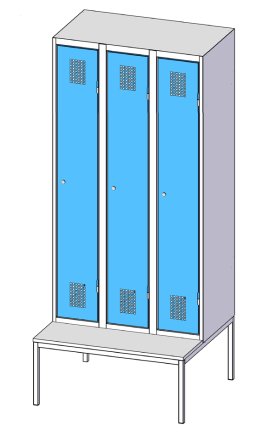 Garderobenschrank mit Bank XS93B-17 - 3