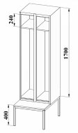 Garderobenschrank mit Bank XS52B-17 - 6