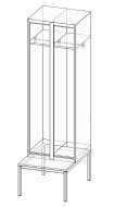 Garderobenschrank mit Bank XS52B-17 - 7