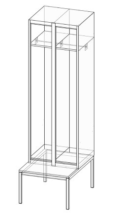 Garderobenschrank mit Bank XS52B-17 - 7