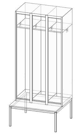 Garderobenschrank mit Bank XS93B-17 - 4