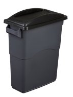 Deckel für Mülltrennbehälter EcoSort mit Schwingklappe - Farbe Schwarz - 1