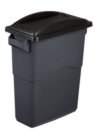 Deckel für Mülltrennbehälter EcoSort mit Schwingklappe - Farbe Schwarz - 1