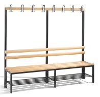 Garderobenbank CP 8052-110 mit Schuhrost, Breite 1960 mm
