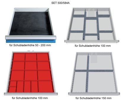 Einteilungsset für 4 Schubladen 500/584A - 2