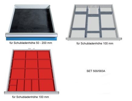 Einteilungsset für 3 Schubladen 500/583A - 2