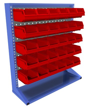 Lochplatten-Stellwand mit Ausstattung  PSZ_11_A_VAR_3 - 1