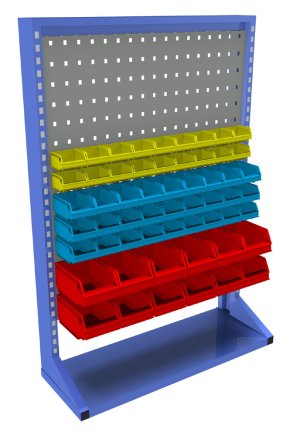 Lochplatten-Stellwand mit Ausstattung  PSZ_12_A_VAR_4 - 1
