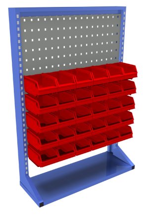 Lochplatten-Stellwand mit Ausstattung  PSZ_12_A_VAR_6 - 1