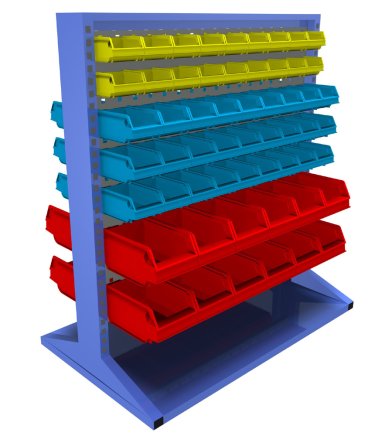 Stellwand mit Sichtlagerkästen, beidseitig (6 Modelle) - 1