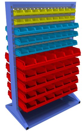 Stellwand mit Sichtlagerkästen, beidseitig (6 Modelle) - 1
