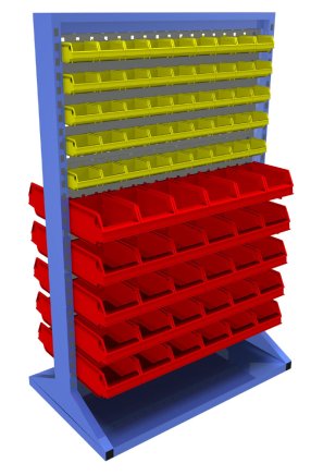 Stellwand mit Sichtlagerkästen  PSZ_22_A_VAR_2 - 1