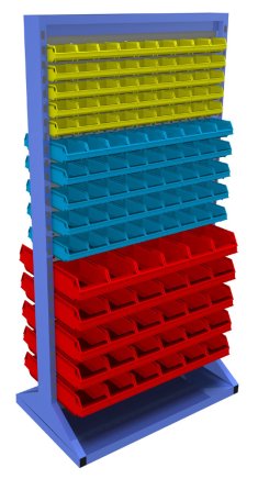 Stellwand mit Sichtlagerkästen, beidseitig (6 Modelle) - 1