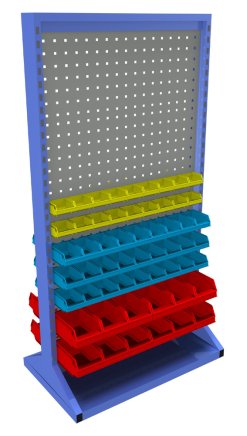 Stellwand mit Sichtlagerkästen, PSZ_23_A_VAR_5 - 1