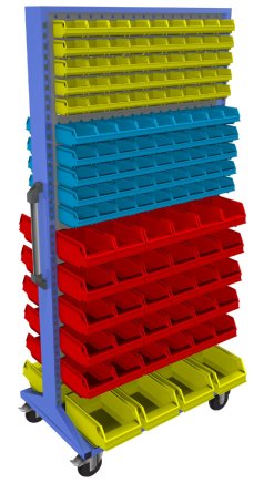 Stellwand mit Sichtlagerkästen, mobil (6 Modelle) - 1