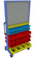 Stellwand mit Sichtlagerkästen, PSZ_23_B_VAR_6, mobil
