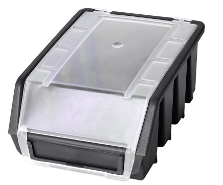 Sichtlagerkästen Ergobox 2 Plus, mit Deckel, Farbe schwarz - 1
