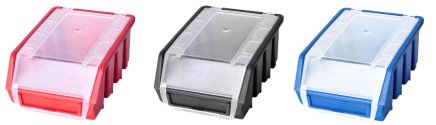 Sichtlagerkästen Ergobox 2 Plus, mit Deckel, Farbe schwarz - 2