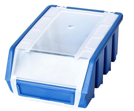 Sichtlagerkästen Ergobox 2 Plus, mit Deckel, Farbe blau - 1