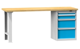 Werkbänke der F Reihe, B x H x T 2000 x 880-890 x 700-800 mm (6 Ausführungen)