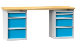 Werkbänke der N Reihe, B x H x T 1500 x 880-890 x 700-800 mm (6 Ausführungen)