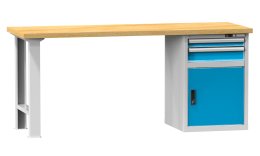 Werkbänke der D Reihe, B x H x T 2500 x 880-890 x 700-800 mm (6 Ausführungen)