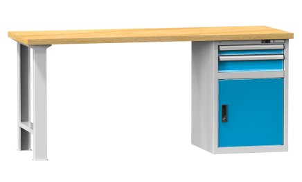 Werkbänke der D Reihe, B x H x T 2500 x 880-890 x 700-800 mm (6 Ausführungen) - 1