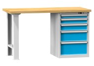 Werkbänke der H Reihe, B x H x T 1500 x 880-890 x 700-800 mm (6 Ausführungen) - 1