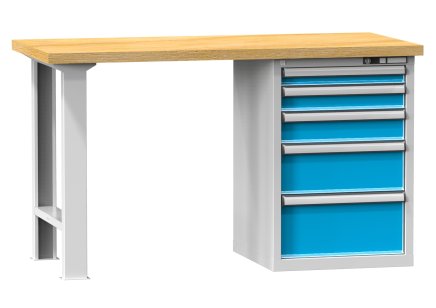 Werkbänke der H Reihe, B x H x T 1500 x 880-890 x 700-800 mm (6 Ausführungen) - 1