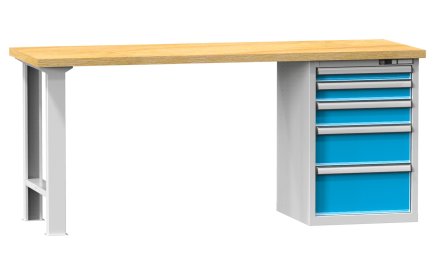 Werkbänke der H Reihe, B x H x T 2500 x 880-890 x 700-800 mm (6 Ausführungen) - 1