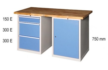 Werkbänke der L Reihe, B x H x T 2500 x 880-890 x 700-800 mm (6 Ausführungen) - 2