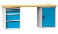 Werkbänke der M Reihe, B x H x T 2000 x 880-890 x 700-800 mm (6 Ausführungen) - 1