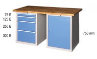 Werkbänke der M Reihe, B x H x T 2000 x 880-890 x 700-800 mm (6 Ausführungen) - 2