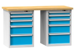 Werkbänke der O Reihe, B x H x T 1500 x 880-890 x 700-800 mm (6 Ausführungen)