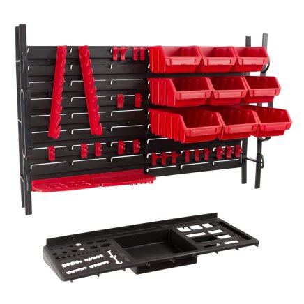 Wandplatte aus Kunststoff Fixing Wall Max mit Werkzeughaltern und Sichtlagerkästen - 1