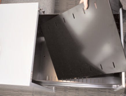 Wannenboden für Aktenschrank + 2x Teiler Bisley Contract, Format FLS - 1