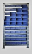 Regal mit Stapelbehälter 100 x 230 mm - 44 St. (4 Modelle) - 2