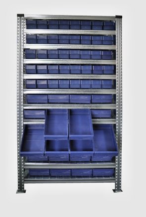 Regal mit Stapelbehälter 100 x 230 mm - 24 St., 100 x 115 mm - 40 St.  (4 Modelle) - 2
