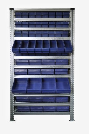 Regal mit Stapelbehälter 100 x 230 mm - 24 St., 100 x 115 mm - 40 St.  (4 Modelle) - 3