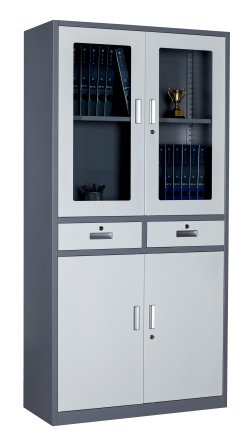 Aktenschrank  HDW-S-B24, mit Vollblech- und Glastüren - 1
