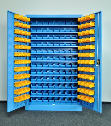 Werkstattschrank Kovos mit Sichtlagerkästen  SPZ_11_0003_VAR_7 - 1